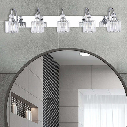 Lampada da parete per bagno moderna in cristallo con specchio cromato/nero/oro, luci da bagno, luci da toeletta