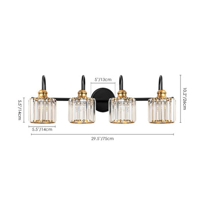 Lampada da parete per bagno moderna in cristallo con specchio cromato/nero/oro, luci da bagno, luci da toeletta