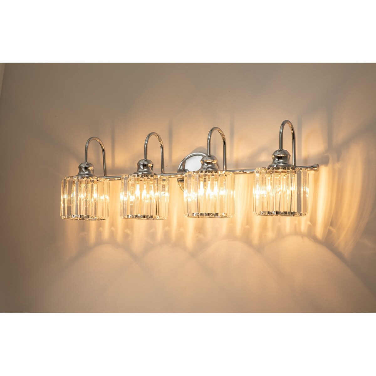 Lampada da parete per bagno moderna in cristallo con specchio cromato/nero/oro, luci da bagno, luci da toeletta