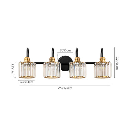 Lampada da parete per bagno moderna in cristallo con specchio cromato/nero/oro, luci da bagno, luci da toeletta