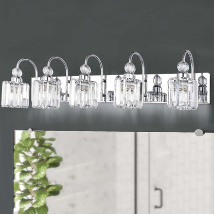 Lampada da parete per bagno moderna in cristallo con specchio cromato/nero/oro, luci da bagno, luci da toeletta