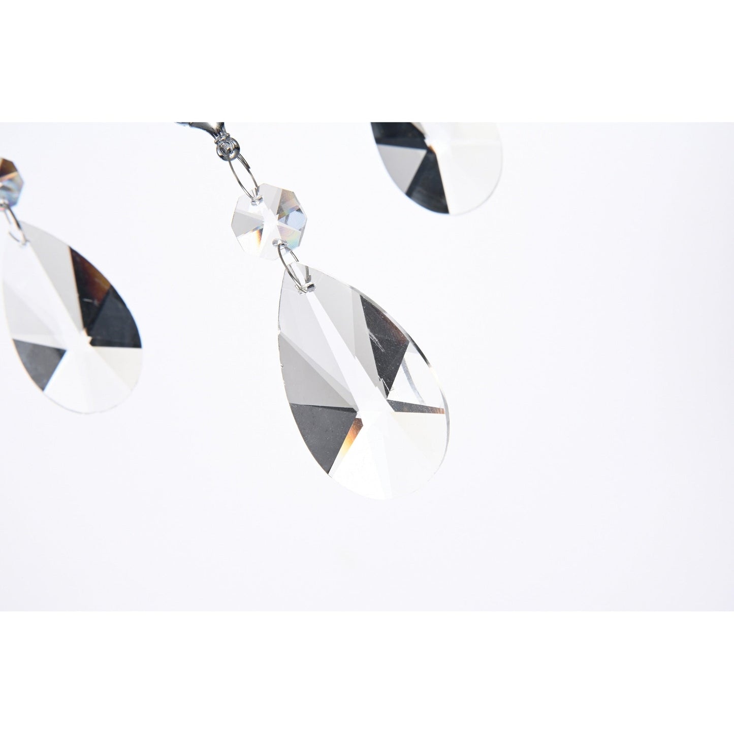 Lampadario a tamburo con perline rotonde e cristalli pendenti