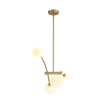 Lampada a sospensione lineare moderna Sputnik a 4 luci color oro/luce per sala da pranzo - 51,18 pollici di larghezza x 11,02 pollici di profondità x 5,91 pollici di altezza