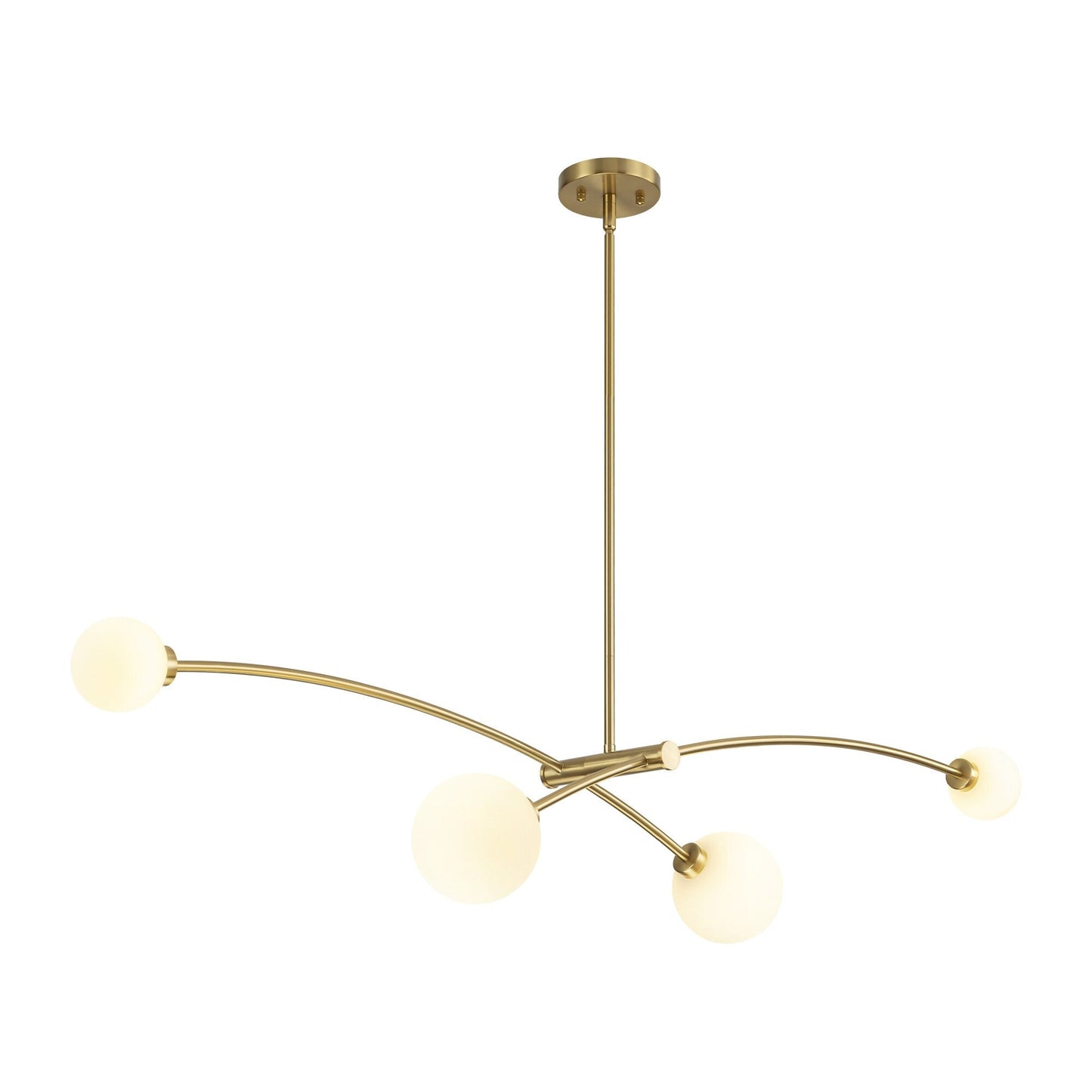 Lampada a sospensione lineare moderna Sputnik a 4 luci color oro/luce per sala da pranzo - 51,18 pollici di larghezza x 11,02 pollici di profondità x 5,91 pollici di altezza