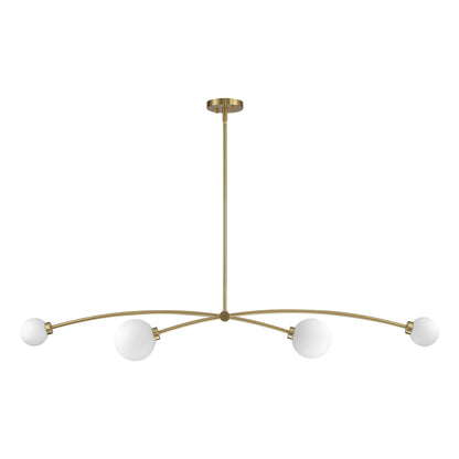 Lampada a sospensione lineare moderna Sputnik a 4 luci color oro/luce per sala da pranzo - 51,18 pollici di larghezza x 11,02 pollici di profondità x 5,91 pollici di altezza