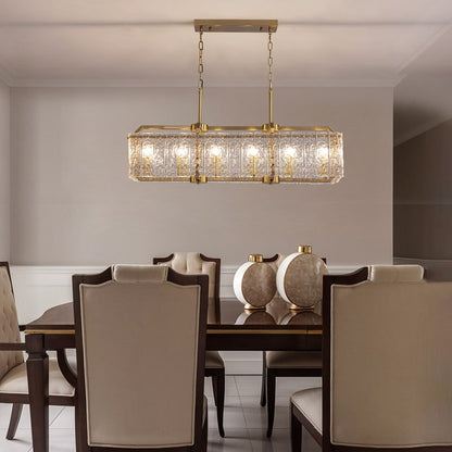 Lampadari di cristallo moderni lineari da 40 pollici Lampadario rettangolare in ottone dorato a 16 luci per sala da pranzo, soggiorno, isola della cucina