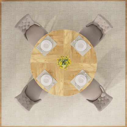 Tavolo da pranzo rotondo da 47 pollici per 4 persone, tavolo da cucina in stile rustico, piccolo tavolo da pranzo, tavolo da cucina in legno per sala da pranzo e soggiorno