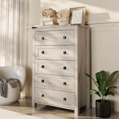 Cassettiera alta in legno da 48 cassetti, stile fattoria, per camera da letto