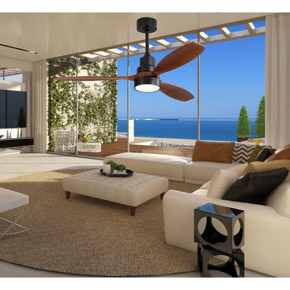 Ventilatore da soffitto a LED integrato da 48 e 52 pollici con luce e telecomando, motore CC reversibile