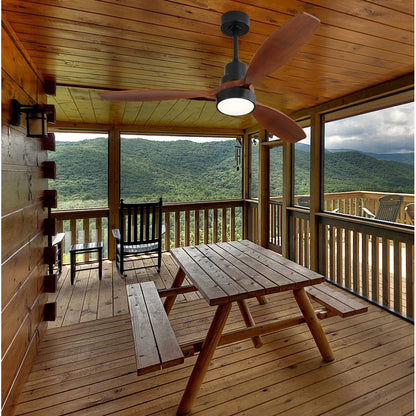 Ventilatore da soffitto a LED integrato da 48 e 52 pollici con luce e telecomando, motore CC reversibile