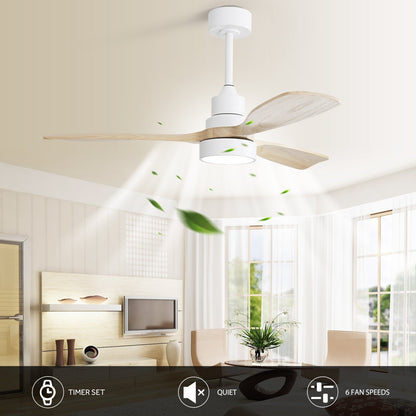 Ventilatore da soffitto a LED integrato da 48 e 52 pollici con luce e telecomando, motore CC reversibile