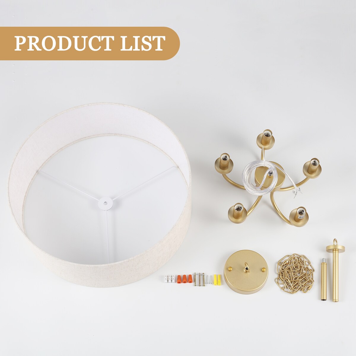 Lampada da soffitto moderna a 5 luci con montaggio a semi-incasso per sala da pranzo, camera da letto, soggiorno - N/D