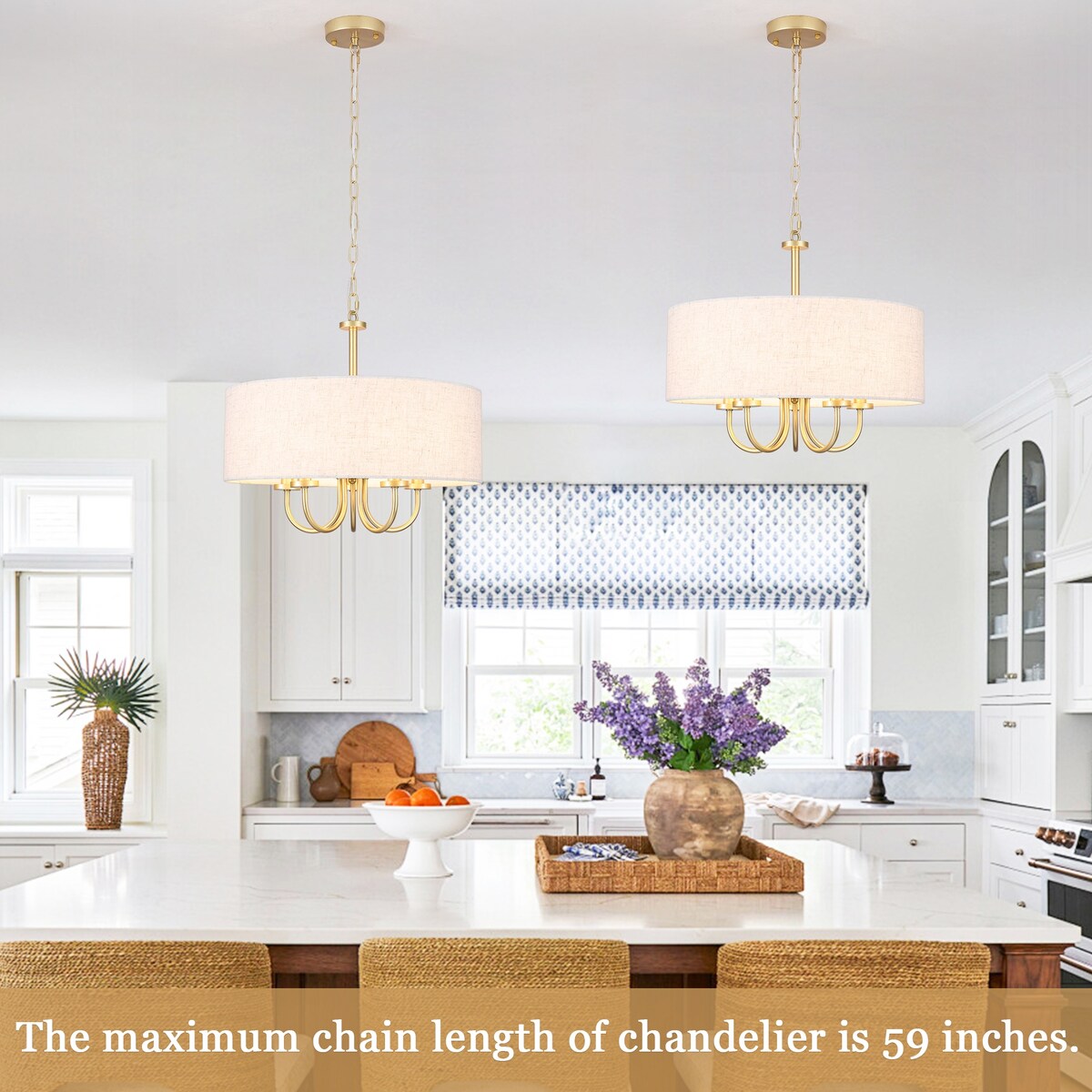 Lampada da soffitto moderna a 5 luci con montaggio a semi-incasso per sala da pranzo, camera da letto, soggiorno - N/D