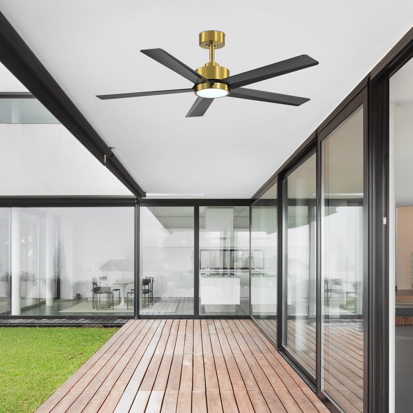 Ventilatore da soffitto a LED Breezary 65/52/42 a 5 pale con kit luci e telecomando