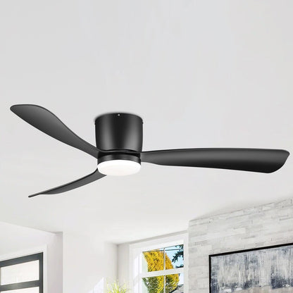 Ventilatore da soffitto a LED da 52 pollici nero/bianco con telecomando (3 pale)