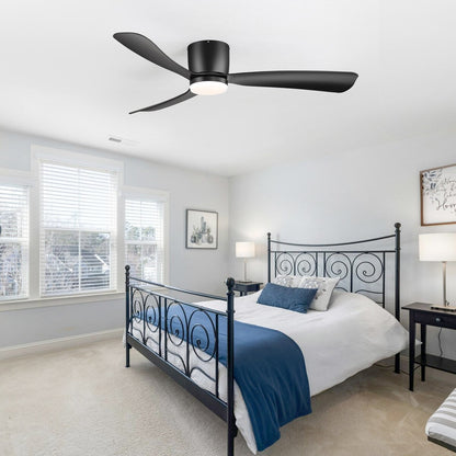 Ventilatore da soffitto a LED da 52 pollici nero/bianco con telecomando (3 pale)