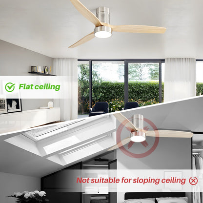 Ventilatore da soffitto a filo in stile fattoria da 52 pollici con luce e telecomando, motore CC reversibile