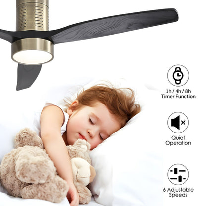 Ventilatore da soffitto a filo in stile fattoria da 52 pollici con luce e telecomando, motore CC reversibile