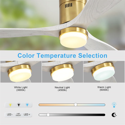 Ventilatore da soffitto a filo Sofucor da 52 pollici con telecomando, motore reversibile, luce integrata opzionale