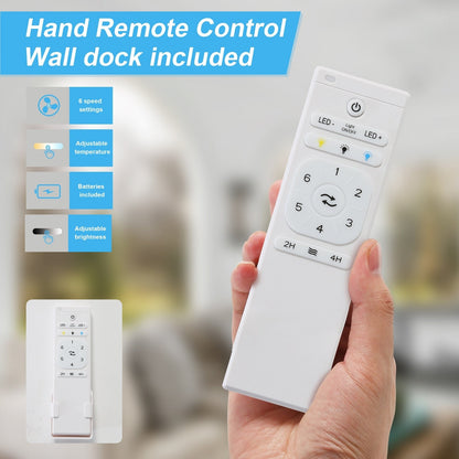 Ventilatore da soffitto in legno per interni Sofucor 52 con telecomando, luce integrata opzionale