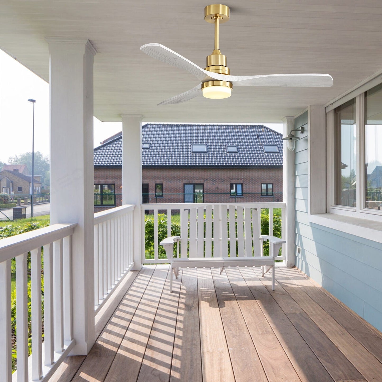 Ventilatore da soffitto in legno per interni Sofucor 52 con telecomando, luce integrata opzionale