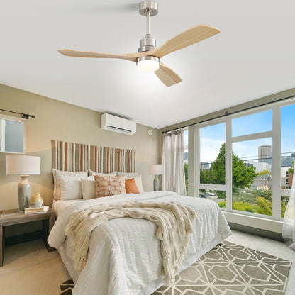 Ventilatore da soffitto in legno per interni Sofucor 52 con telecomando, luce integrata opzionale