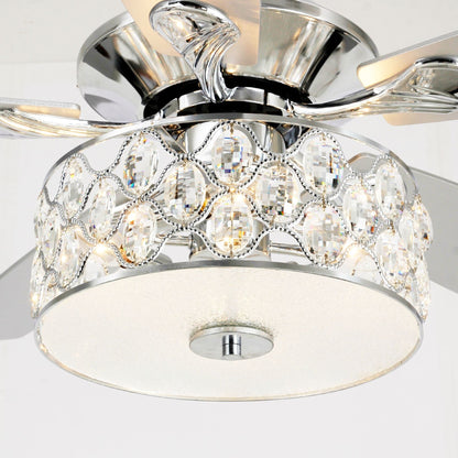 52 Ventilatore da soffitto in cristallo moderno a 4 luci con telecomando