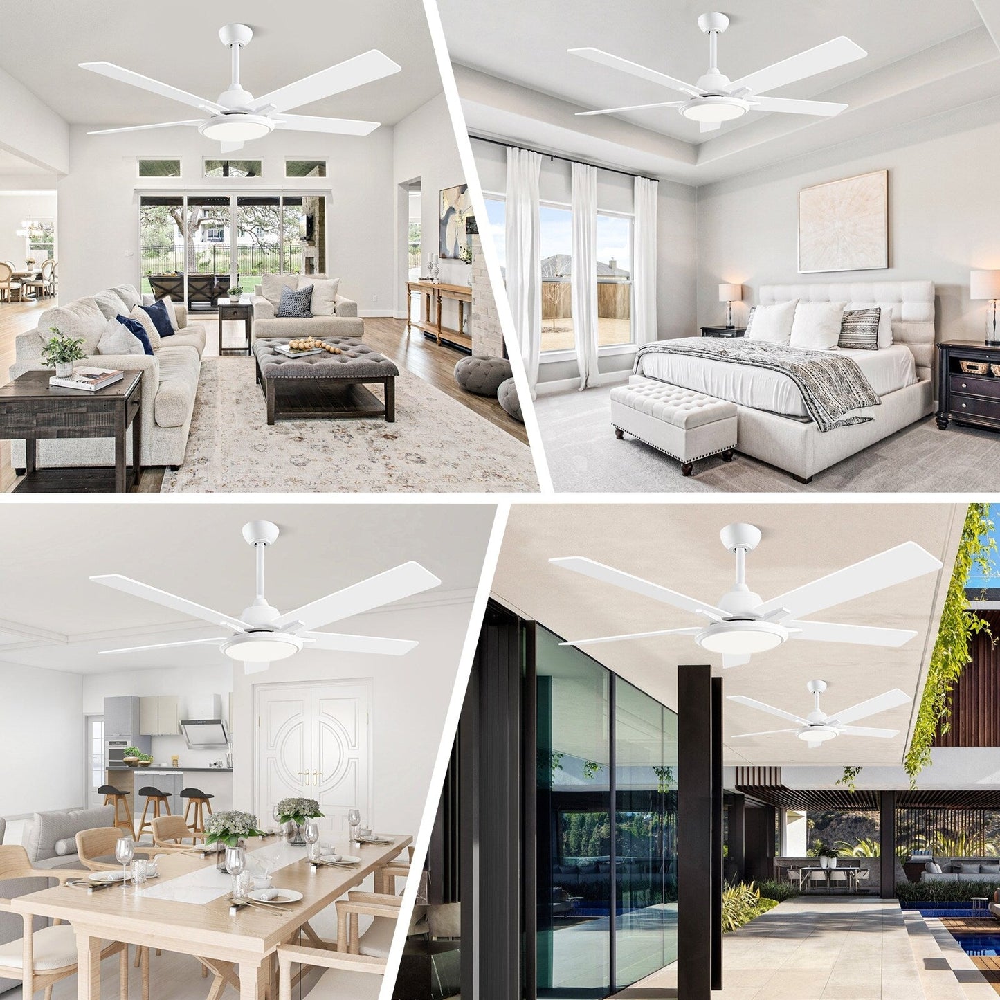 52 ventilatori da soffitto moderni con luci e telecomando, LED dimmerabili