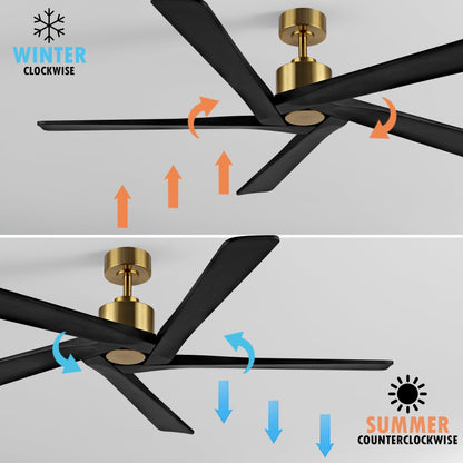 Ventilatore da soffitto per interni con motore CC WINGBO da 54 pollici senza luci - N/D