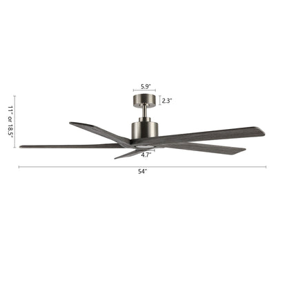 Ventilatore da soffitto per interni con motore CC WINGBO da 54 pollici senza luci - N/D