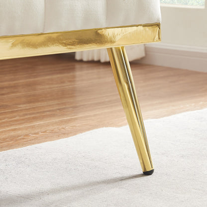 Divano a 2 posti in velluto 55,5 con 2 cuscini, design contemporaneo e facile da montare