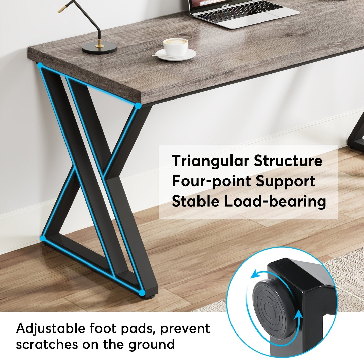 Scrivania per computer resistente da 55 pollici, scrivania da ufficio