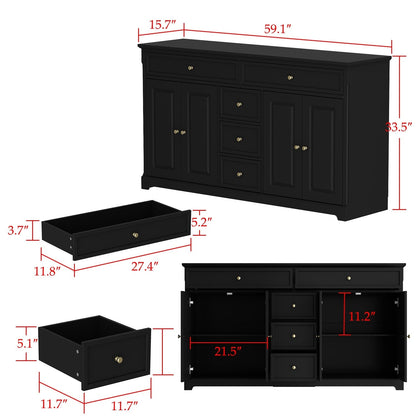 Credenza da 59,1'', bianca, moderna, contemporanea, laccata