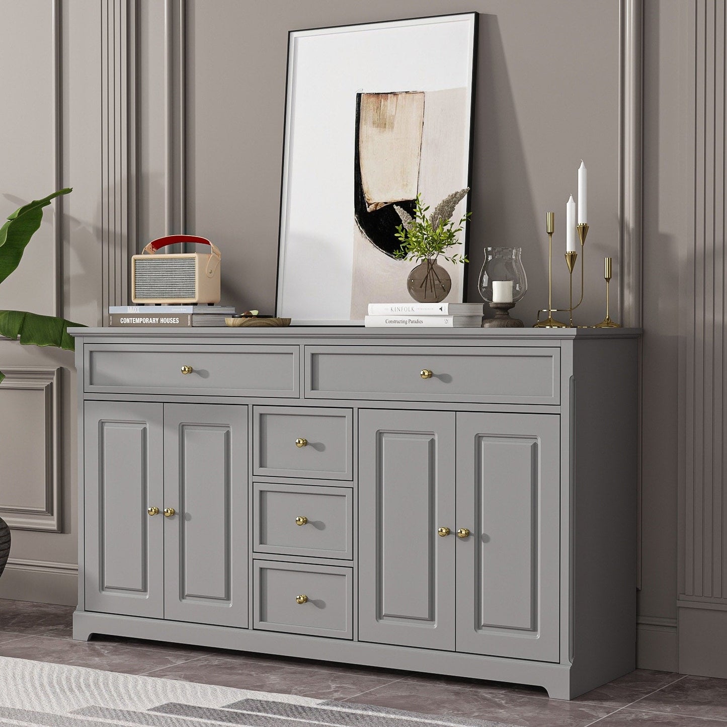 Credenza da 59,1'', bianca, moderna, contemporanea, laccata