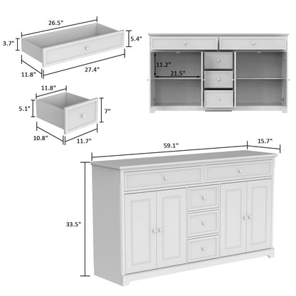 Credenza da 59,1'', bianca, moderna, contemporanea, laccata