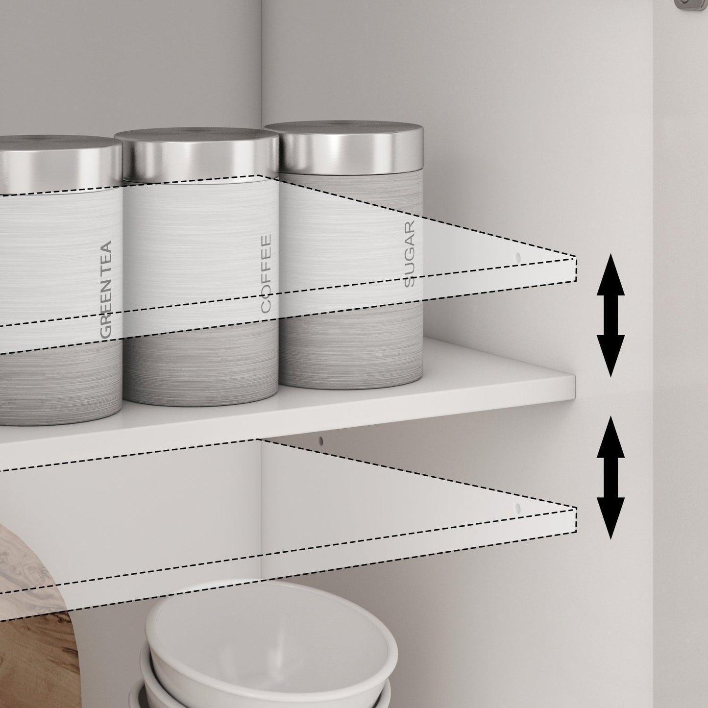 Credenza da 59,1'', bianca, moderna, contemporanea, laccata