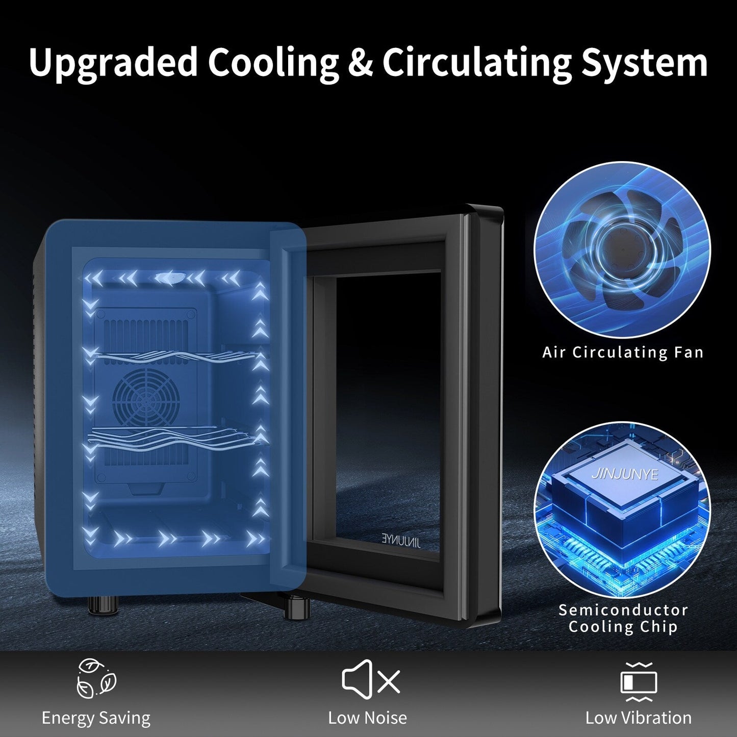 Frigorifero per vino da 6 bottiglie (8-19 °C), mini refrigeratore per bevande indipendente per l'estate, refrigeratore per vino con controllo della temperatura