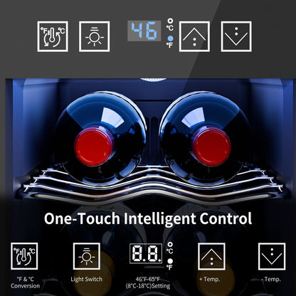 Frigorifero per vino da 6 bottiglie (8-19 °C), mini refrigeratore per bevande indipendente per l'estate, refrigeratore per vino con controllo della temperatura
