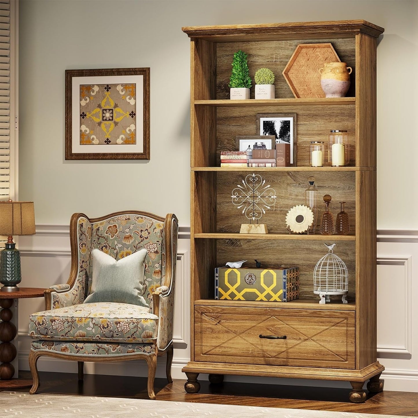 Libreria a 6 ripiani con cassetto 71 Libreria per soggiorno