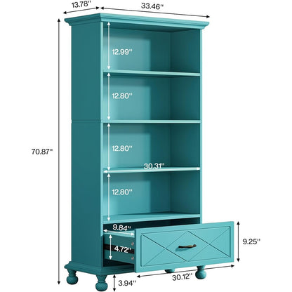 Libreria a 6 ripiani con cassetto 71 Libreria per soggiorno