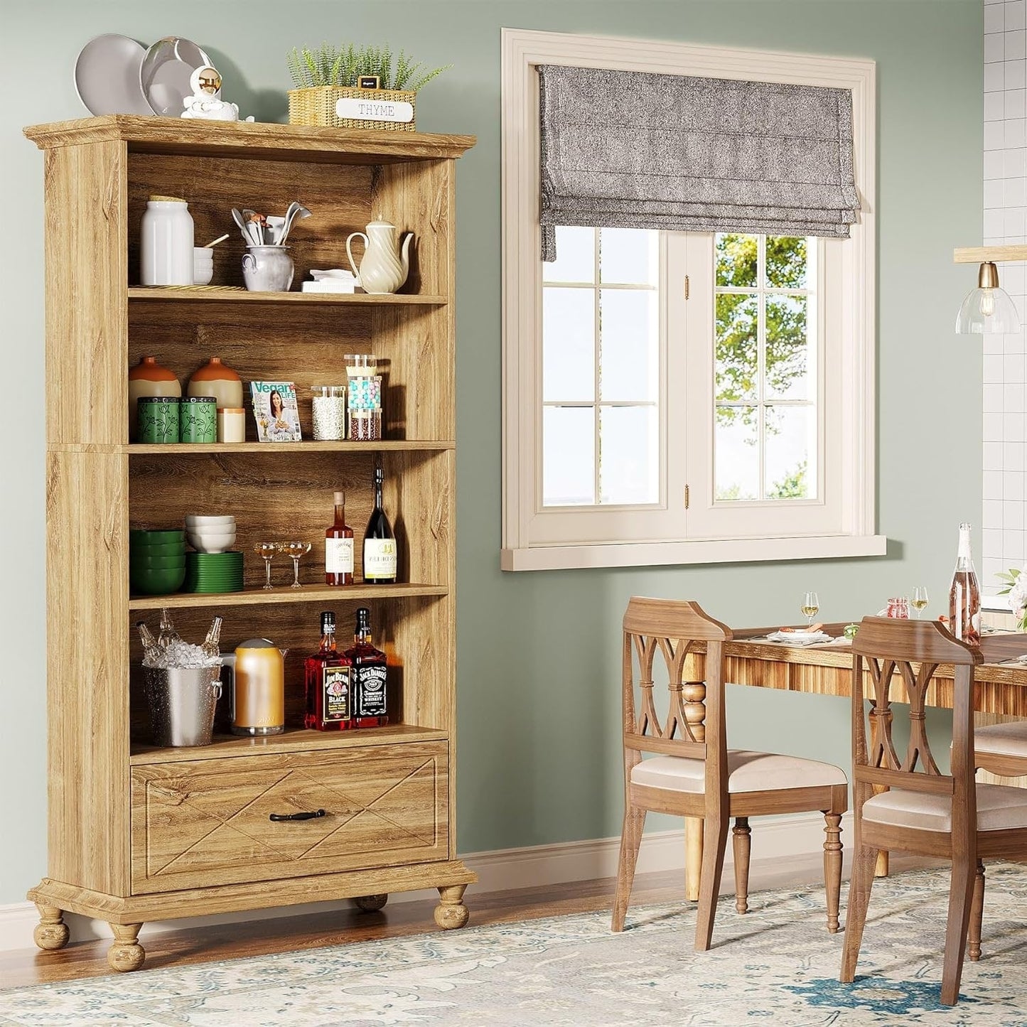 Libreria a 6 ripiani con cassetto 71 Libreria per soggiorno