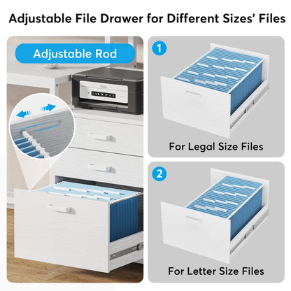 Scrivania per computer da 63 pollici con supporto per monitor, scrivanie ergonomiche per ufficio domestico con cassetti e schedario
