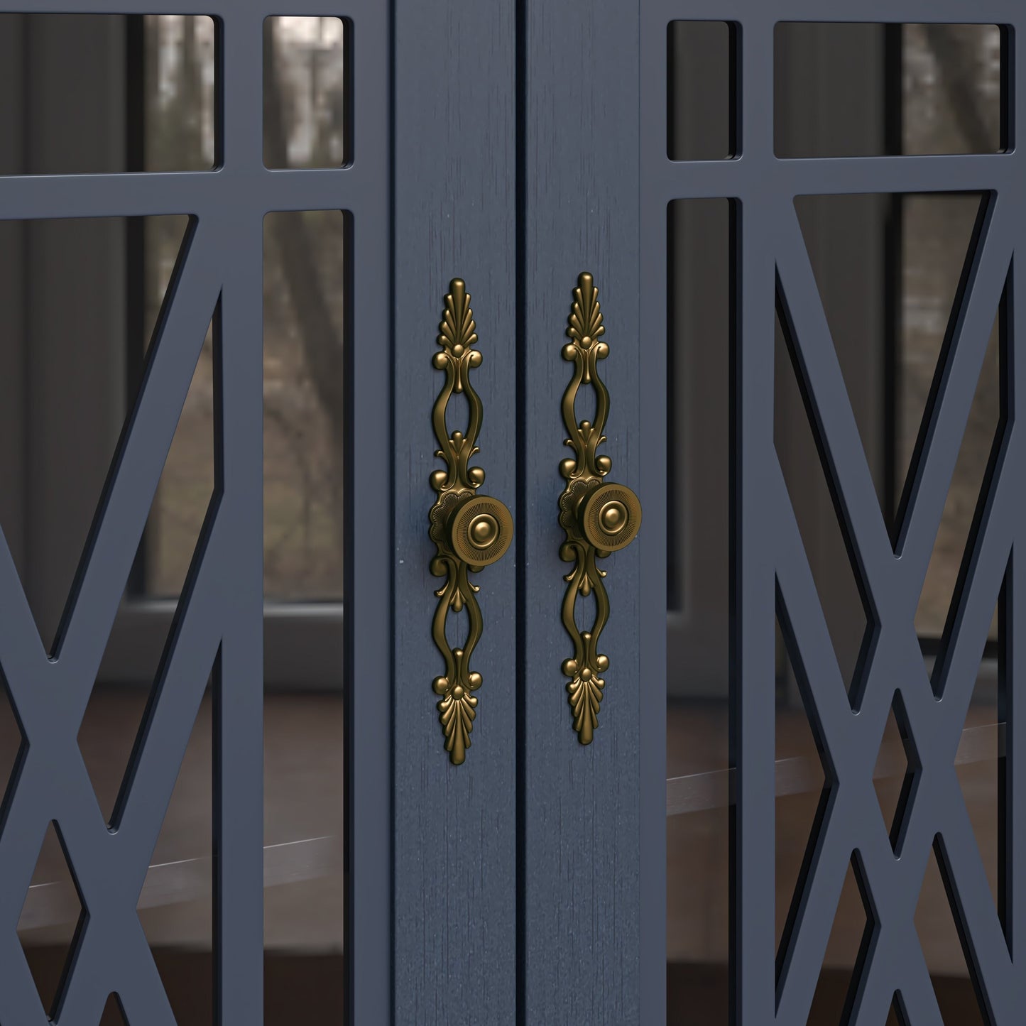 Credenza da cucina in legno in stile vintage da 63 pollici - Larghezza 63 pollici