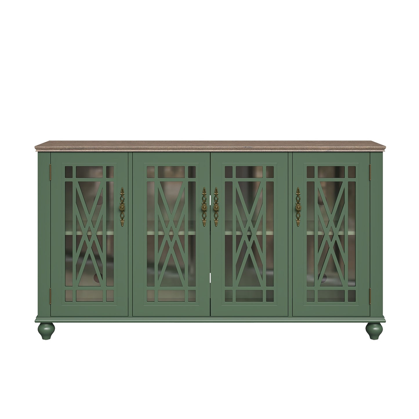 Credenza da cucina in legno in stile vintage da 63 pollici - Larghezza 63 pollici