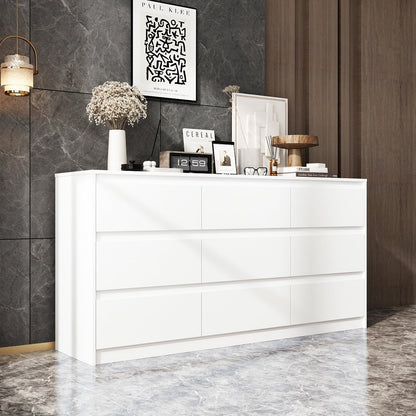 Cassettiera con 9 cassetti da 63 W, cassettiera decorativa per soggiorno, camera da letto