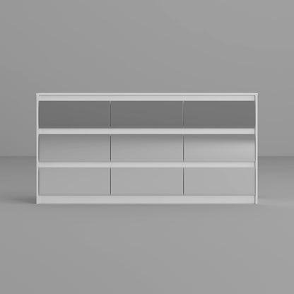 Cassettiera con 9 cassetti da 63 W, cassettiera decorativa per soggiorno, camera da letto