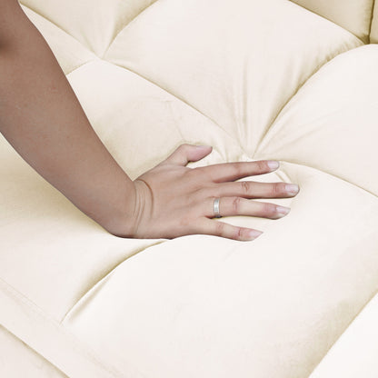 Divano letto convertibile 3 in 1 in velluto da 64,96 pollici con schienale regolabile, tasca portaoggetti e capacità di peso di 500 libbre