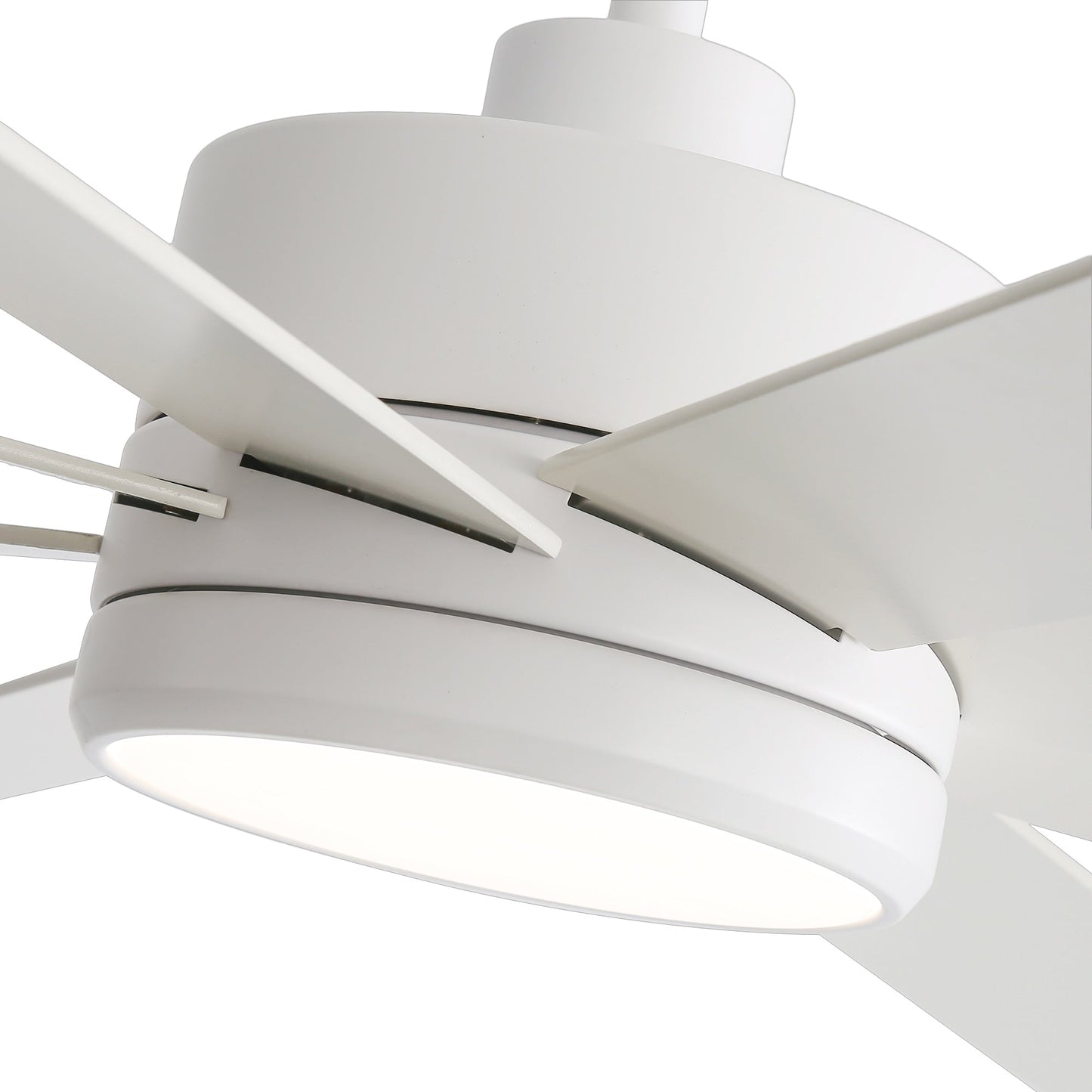 Ventilatore da soffitto a LED nero da 65 pollici a 8 pale con luce e telecomando