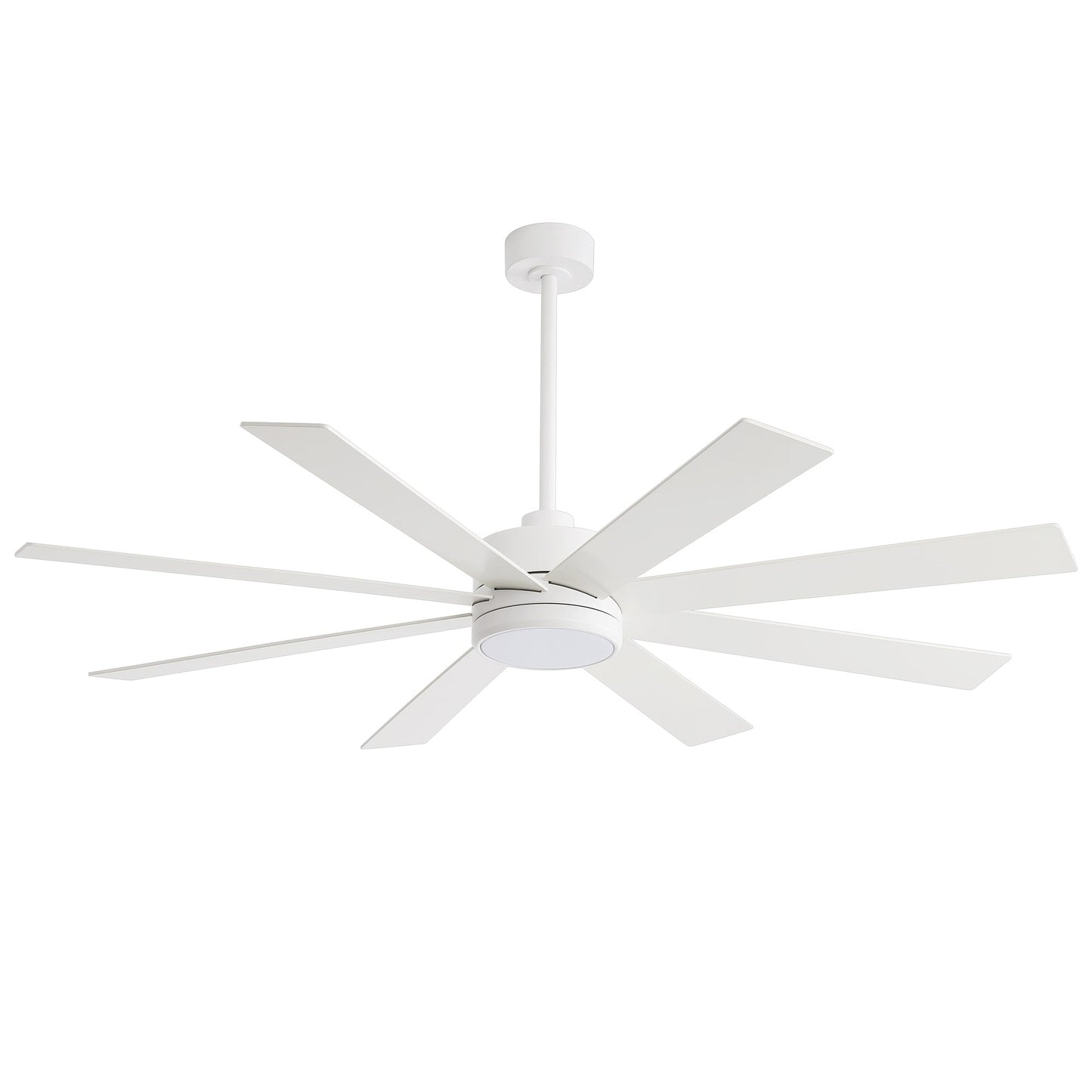 Ventilatore da soffitto a LED nero da 65 pollici a 8 pale con luce e telecomando