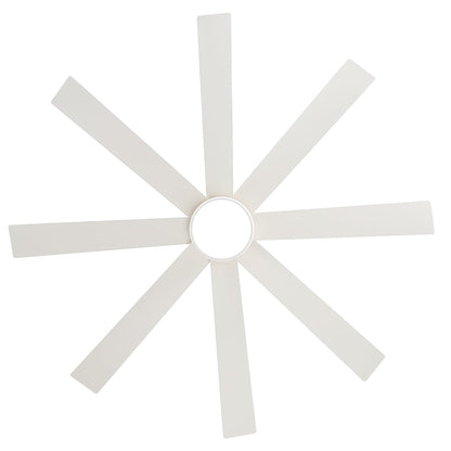 Ventilatore da soffitto a LED nero da 65 pollici a 8 pale con luce e telecomando